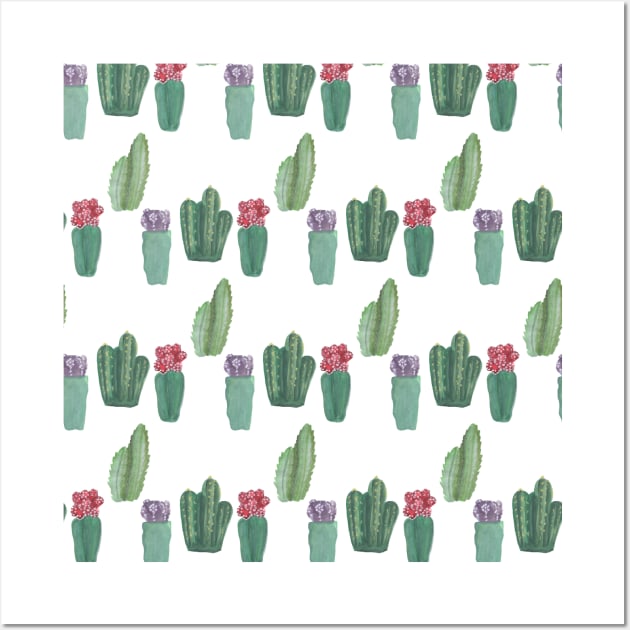 Watercolor Cactus Neck Gatier Cactus Flowers Wall Art by DANPUBLIC